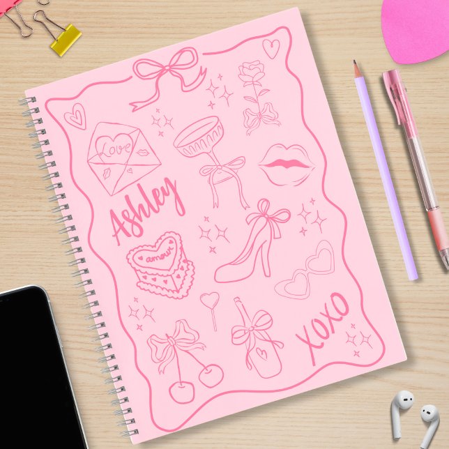 Cute Pink Girly Trendy Notebook (Creator Uploaded)