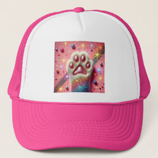 Cute pink glitter paw trucker hat! hat