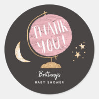 Cute Pink Globe Adventure Theme Baby Shower Favour