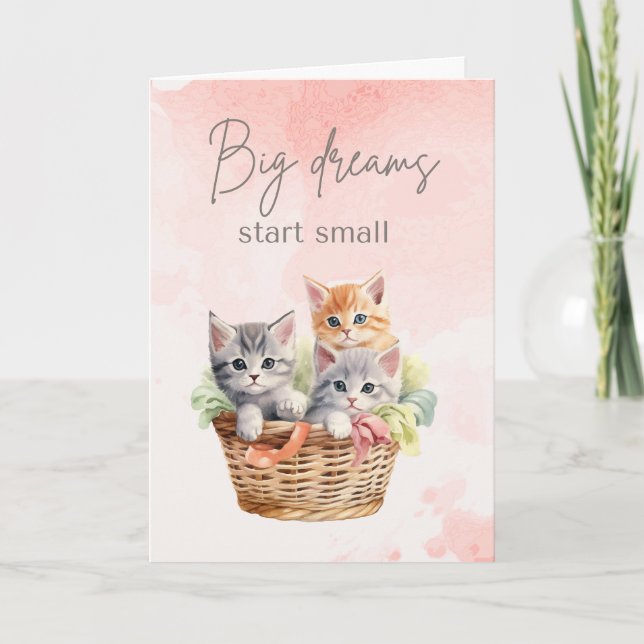 Cute Pink Good Luck  Card (Front)