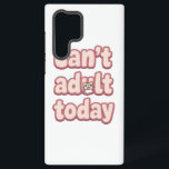 Cute Pink Graphic with Peeking Cat Samsung Galaxy Case<br><div class="desc">On those days when being a grown-up is simply too much to ask, this design understands completely. The relatable quote, "Can't adult today, " is featured in a cute, bubbly pink font, with an adorable little cat peeking out to say hello. It's a funny, sweet, and totally relatable graphic for...</div>