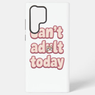 Cute Pink Graphic with Peeking Cat Samsung Galaxy Case