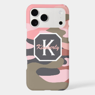 Cute Pink Green Camo, Minimalist Personalized