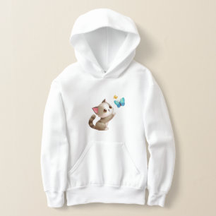 Cute Pink Grey Brown Cat Blue Butterfly Black Star