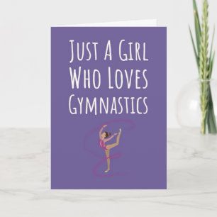 Cute Pink Gymnastics Cards For Baby Girls Kids