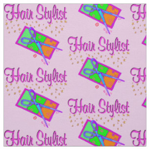 CUTE PINK HAIR STYLIST FABRIC