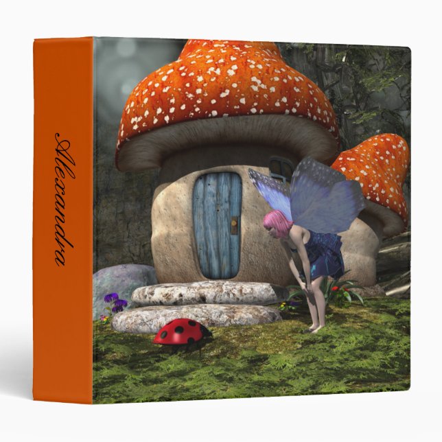 Cute Pink-Haired Fairy Meets Ladybug Binder (Front/Spine)