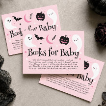 Cute Pink Halloween Baby Shower Books for Baby