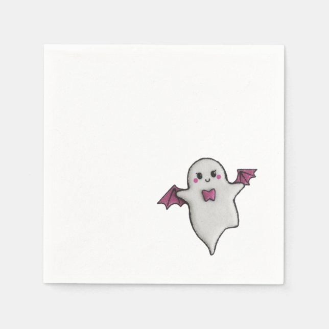 Cute pink Halloween little boo Napkin (Front)