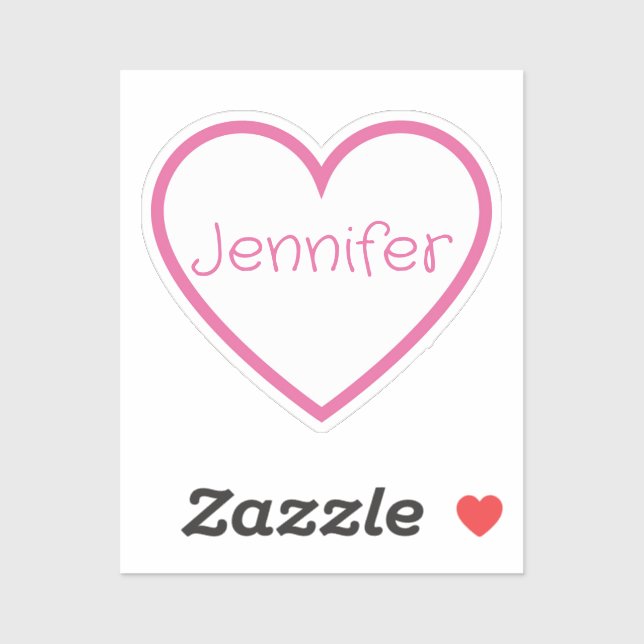 Cute Pink Hand Written Font Name Heart  (Sheet)