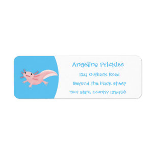 Cute pink happy axolotl
