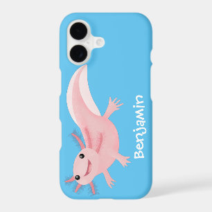 Cute pink happy axolotl