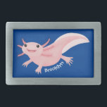 Cute pink happy axolotl belt buckle<br><div class="desc">This cute pink axolotl is drawn in fun illustration style. Lots of aquatic fun!</div>