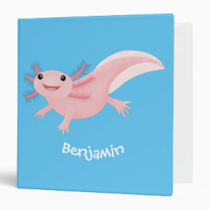Cute pink happy axolotl binder