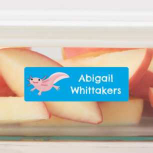 Cute pink happy axolotl personalized