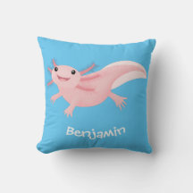 Cute pink happy axolotl