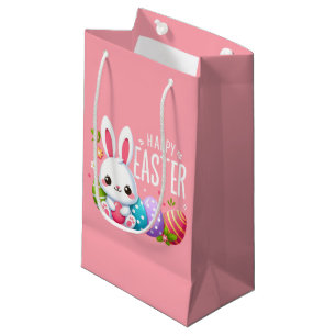 Cute, pink Happy Easter bunny Mug Small Gift Bag