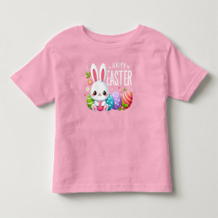 Cute, pink Happy Easter bunny Toddler T-shirt