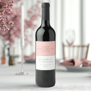 Cute Pink Happy Galentine's Day Partner In Crime Wine Label