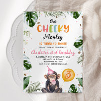 Cute Pink Hat Our Cheeky Monkey Birthday