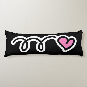 Cute pink heart cartoon girls bedroom bed decor body pillow