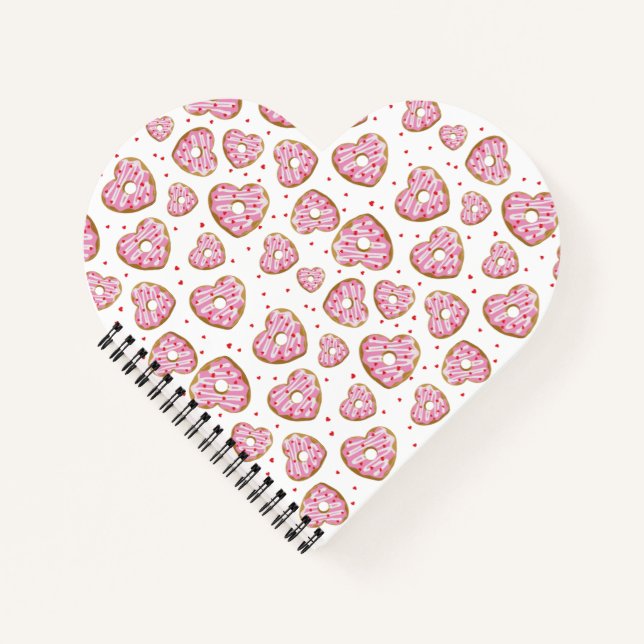 Cute Pink Heart Cookies Notebook (Front)