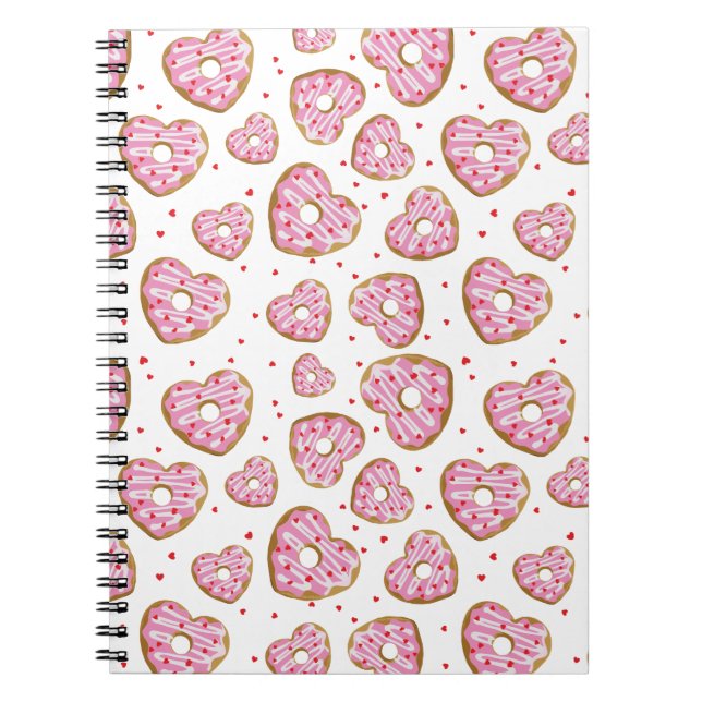 Cute Pink Heart Cookies Notebook (Front)