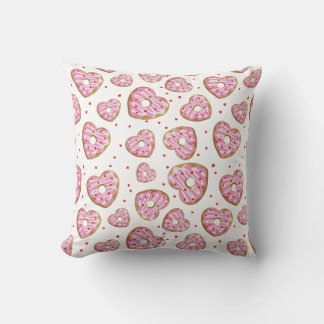 Cute Pink Heart Cookies Throw Pillow