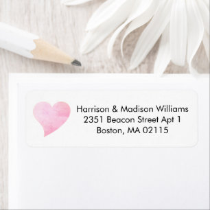 Cute pink heart custom Return Address