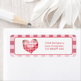 Cute Pink Heart Gingham Plaid Custom Return