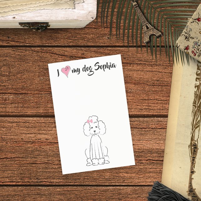 Cute Pink Heart I Love my Dog Custom Whimsical Post-it Notes (Creator Uploaded)