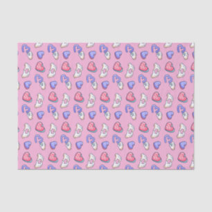 Cute Pink Heart Kiss Me Pattern Valentine's Day Tissue Paper