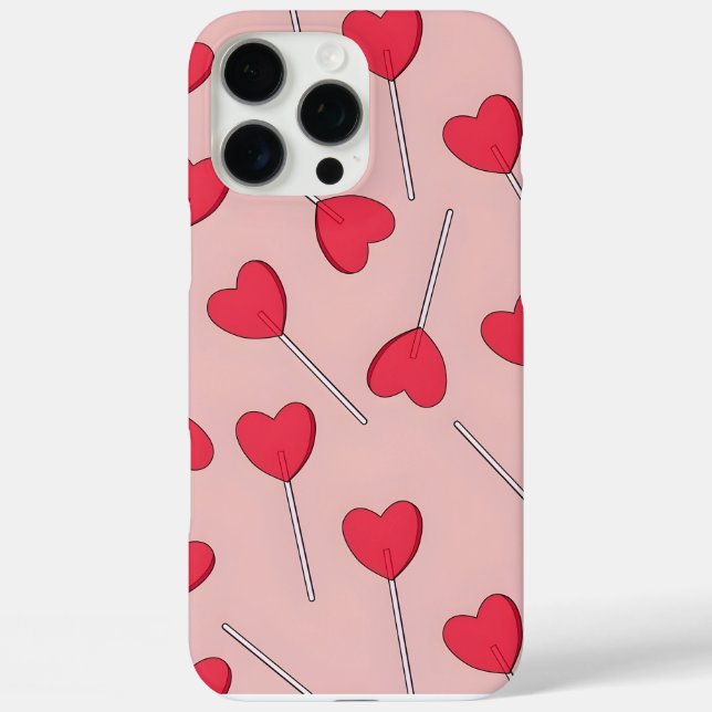 Cute Pink Heart Lollipops Seamless Pattern Case-Mate iPhone Case (Back)