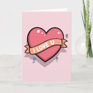 Cute Pink Heart Love Card
