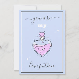 Cute Pink Heart Love Potion Valentine's Day Girly  Holiday Card