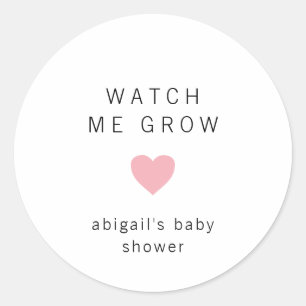 Cute Pink Heart Modern Baby Shower Classic Round Sticker