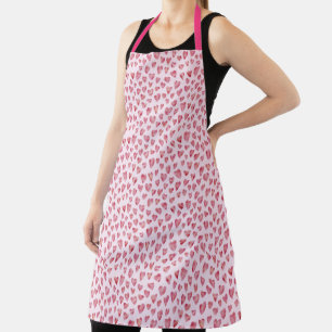 Cute pink heart pattern apron