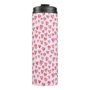 Cute pink heart pattern thermal tumbler