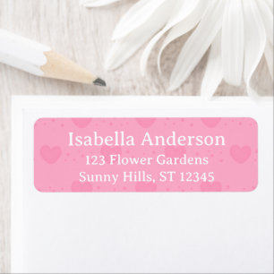 Cute Pink Heart Return Address Label