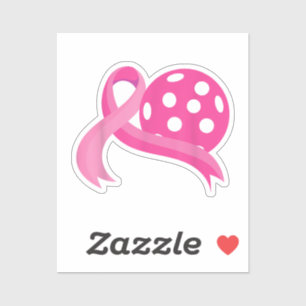 Cute Pink Heart Ribbon Pickleball Breast Cancer Aw
