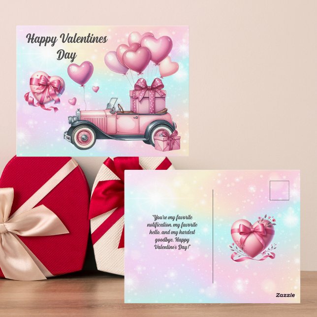 Cute Pink Heart Valentines Postcard (Creator Uploaded)