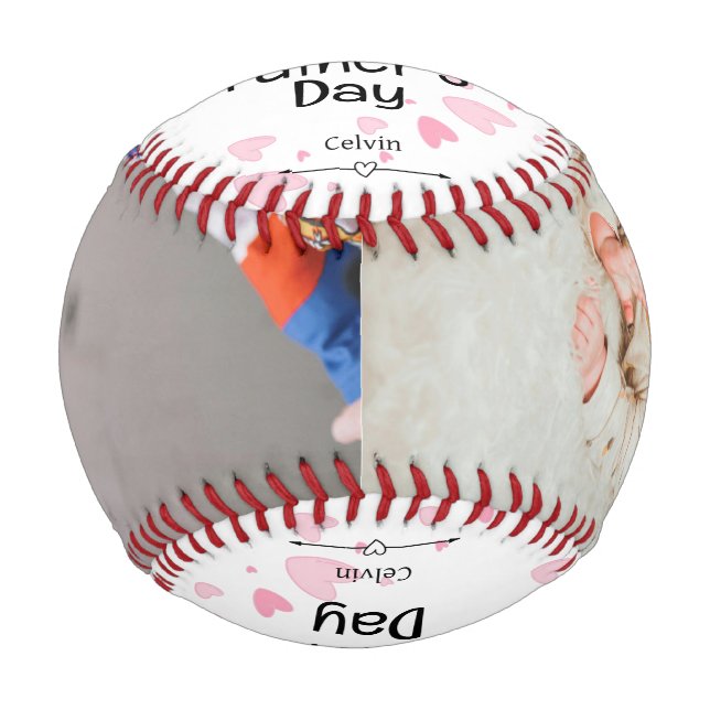 Cute Pink hearth 1st Father"s Day Baseball (Front)