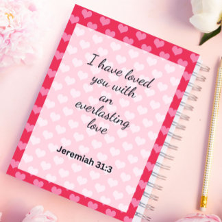 Cute Pink Hearts Background Christian Planner