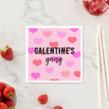 Cute Pink Hearts Galentines Day Custom