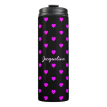 Cute Pink Hearts on BLACK