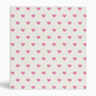 Cute Pink Hearts Pattern Binder