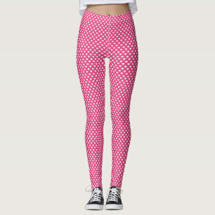 Cute Pink Hearts Pattern Leggings