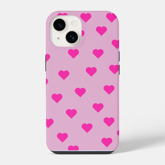 Cute pink Hearts Pattern Phone Case (Back)