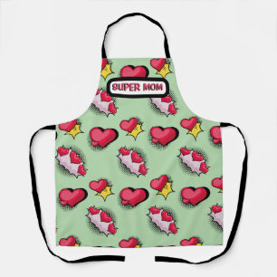 Cute pink hearts personalized name apron