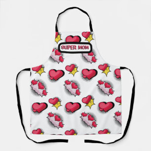 Cute pink hearts personalized name  apron